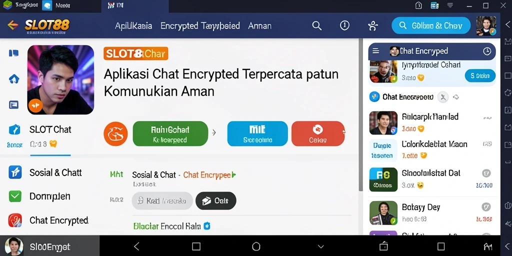 Antarmuka aplikasi SLOT88 yang modern dan aman untuk Chat Encrypted.