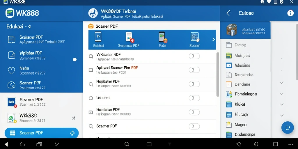 Antarmuka aplikasi Scanner PDF WK888 yang user-friendly.